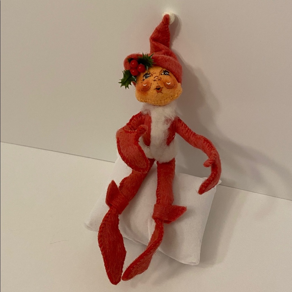 Vintage Annalee Red Elf Pixie Posable Doll 8" Christmas 1990 Decor Handmade USA - Picture 10 of 15